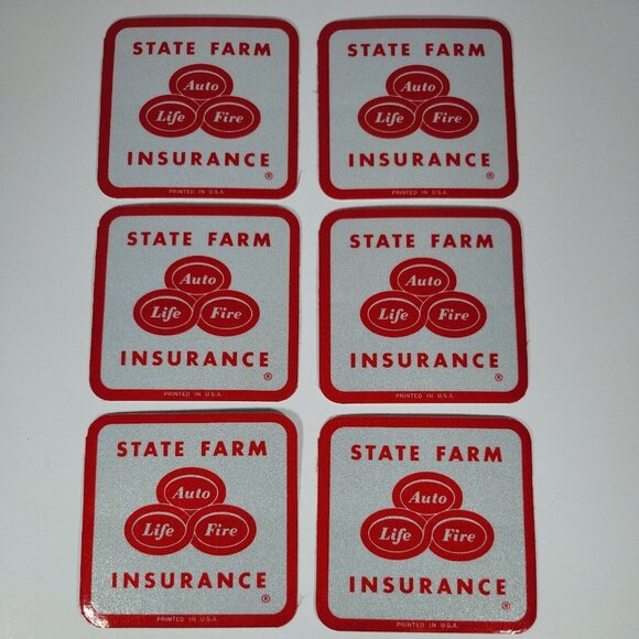 State Farm Insurance Reflective Bumper Stickers Lot Of 6 Promo Marketing Vintage - Picture 1 of 8